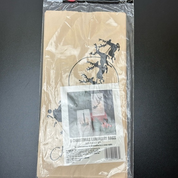 Lindley 8 Christmas Luminary Bags Winter Santa Sleigh & Reindeer Merry Christmas - Picture 3 of 6